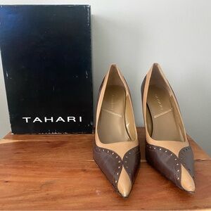 Tahari Women's Brown and Tan Heels Size 10